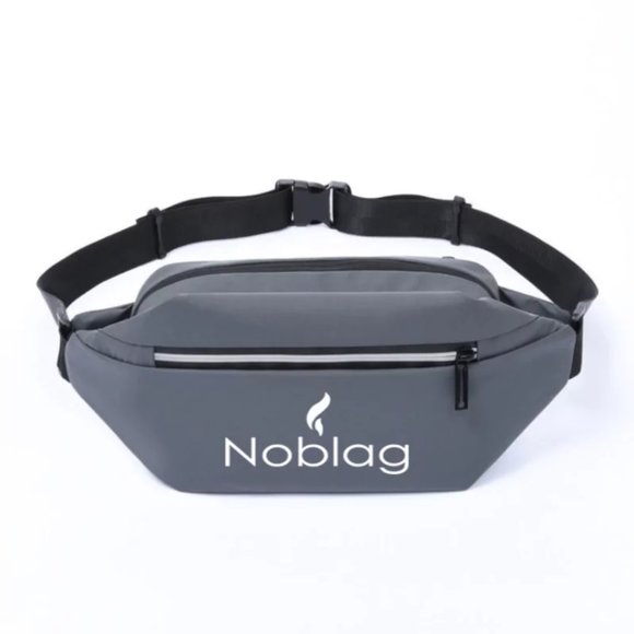 Noblag Junior Grey Waterproof Oxford Fanny Pack Waist Belt Bag Reflective Strip - Picture 1 of 1